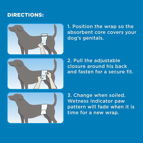 Four Paws Wee-Wee Disposable Male Dog Wraps Diapers