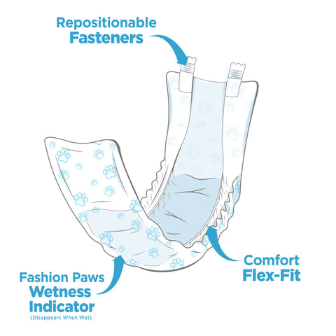 Four Paws Wee-Wee Disposable Male Dog Wraps Diapers