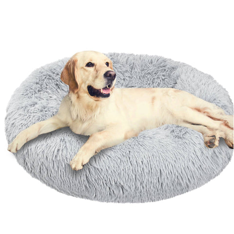 PetAmi Fluffy Calming Soft Donut Pet Bed