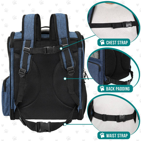 PetAmi Ultimate 4 Way Entry Pet Carrier Backpack