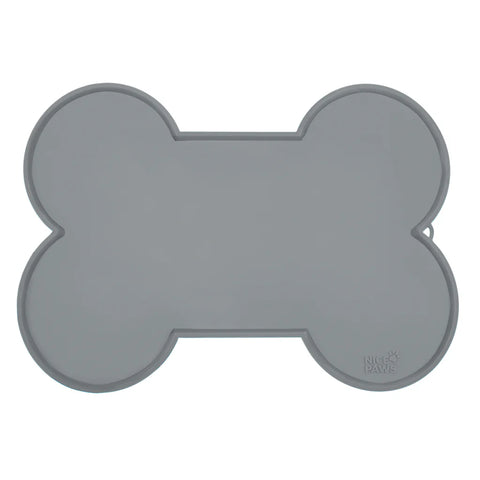 Nice Paws Silicone Gray Bone Food Mat
