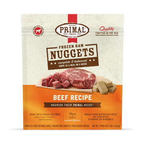 Primal Frozen Raw Beef/ Chicken Nuggets Dog Food