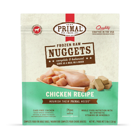 Primal Frozen Raw Beef/ Chicken Nuggets Dog Food