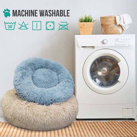 PetAmi Fluffy Calming Soft Donut Pet Bed