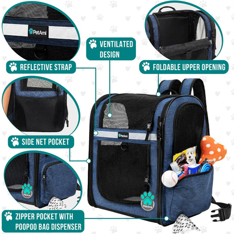 PetAmi Ultimate 4 Way Entry Pet Carrier Backpack