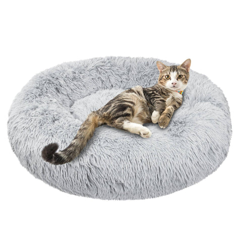 PetAmi Fluffy Calming Soft Donut Pet Bed