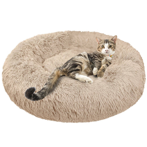 PetAmi Fluffy Calming Soft Donut Pet Bed