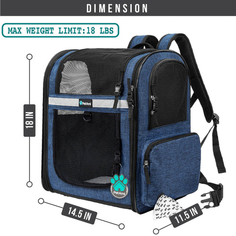 PetAmi Ultimate 4 Way Entry Pet Carrier Backpack