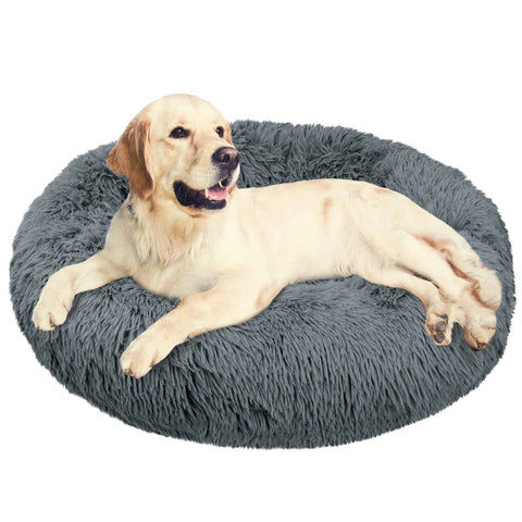 PetAmi Fluffy Calming Soft Donut Pet Bed