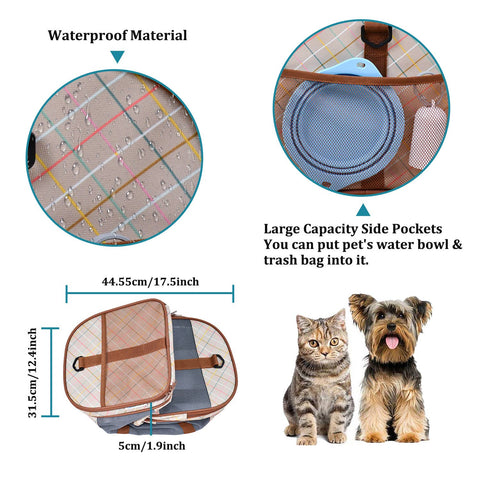 GOOPAWS Soft-Sided Travel Small Dog & Cat Carrier Bag, Orange Diamond Print