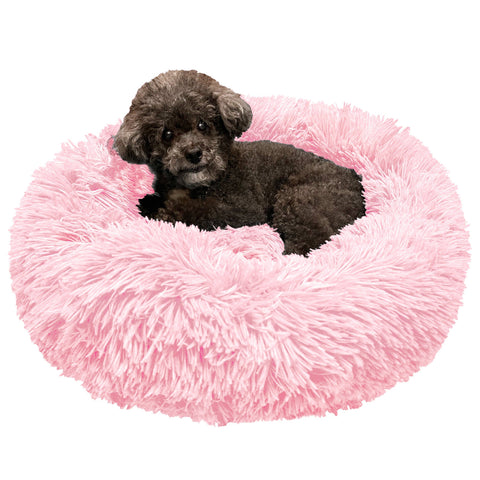 PetAmi Fluffy Calming Soft Donut Pet Bed