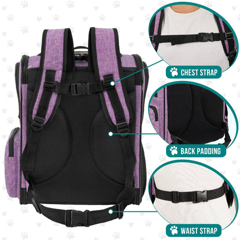 PetAmi Ultimate 4 Way Entry Pet Carrier Backpack