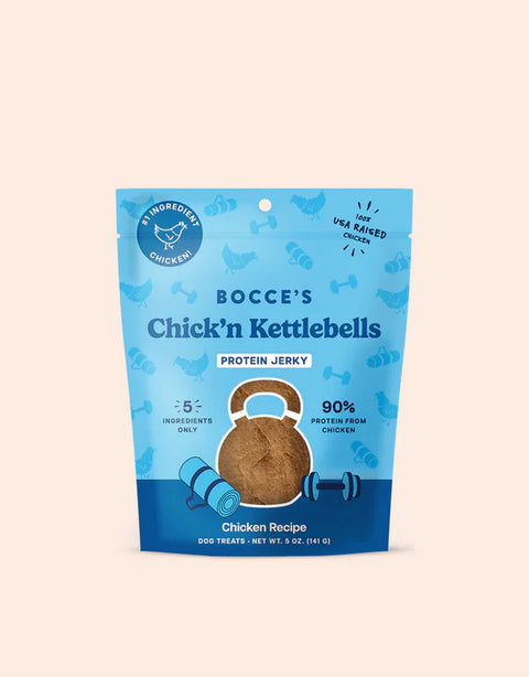Bocce's Jerky Protein Cuts Dog Treats- Beefin' Up & Chick'n Kettlebells