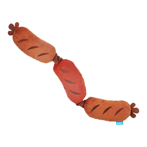 BARK Lickin' Links Sausage Plush Dog Rope Toy