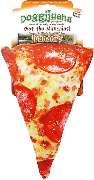 Doggijuana Get the Munchies Refillable Plush Pizza Dog Toy