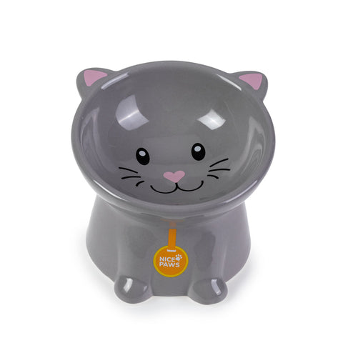 Elevated Ceramic Kitty Cat Bowl