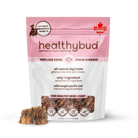 HealthyBud Cod Skins Hypoallergenic Dog & Cat Treat