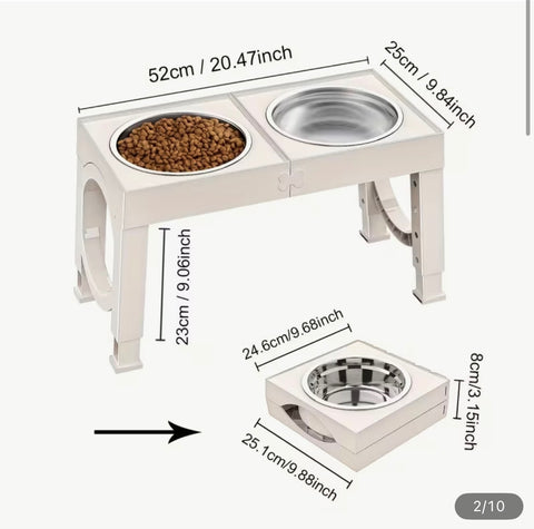 Adjustable Height & Portable Pet Bowl