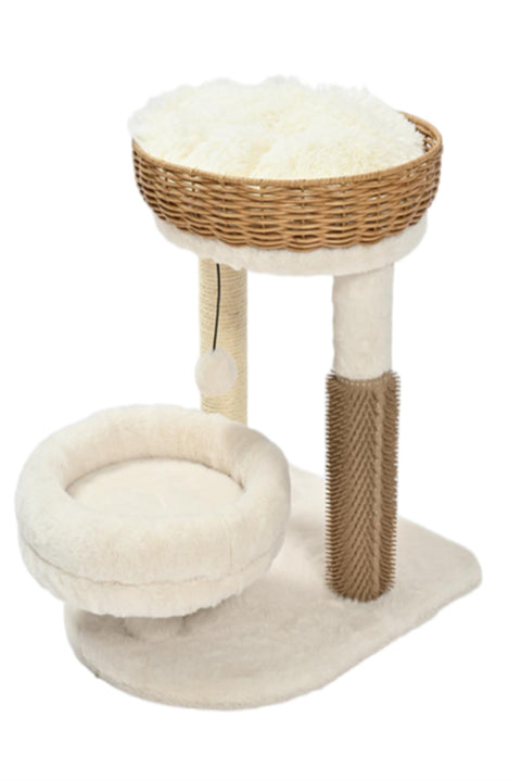 Max and Marlow Rattan Wicker Cat Tree Condo
