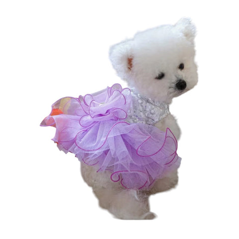 Purple Princess Sequins Pet Dress