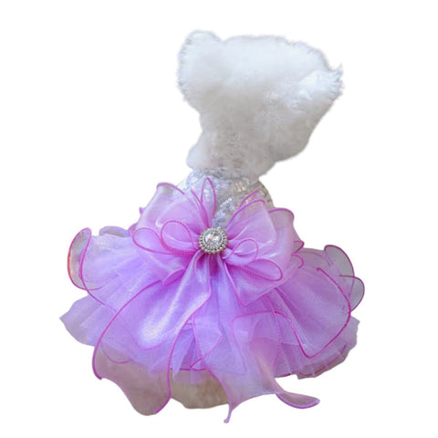 Purple Princess Sequins Pet Dress