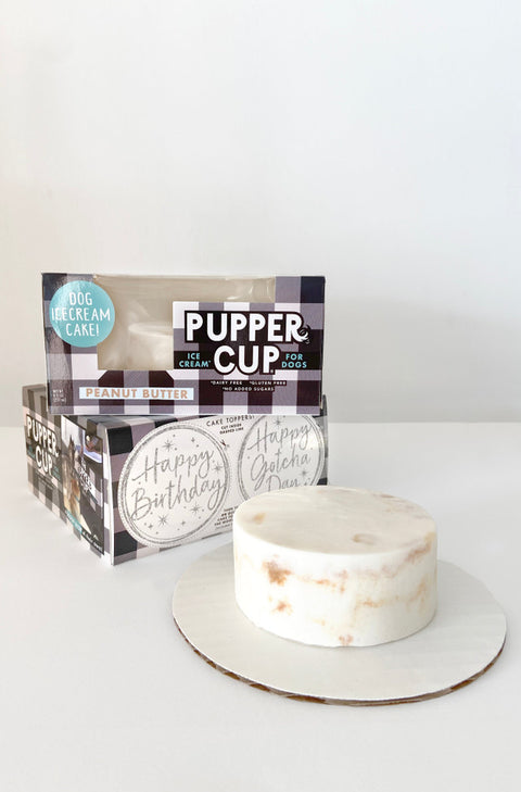 Pupper Cup Ice Cream Birthday Cake & Topper for Dogs
