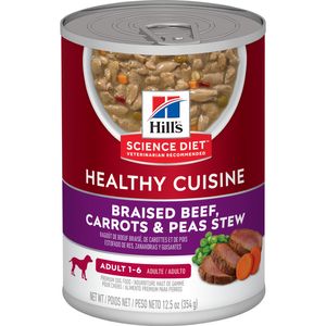 Science Diet Adult Healthy Cuisine Braised Beef, Carrots & Peas Stew