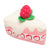 SnugArooz Piece of Cake Strawberry Plush Dog Toy