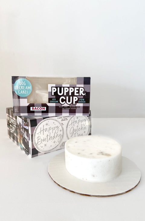 Pupper Cup Ice Cream Birthday Cake & Topper for Dogs