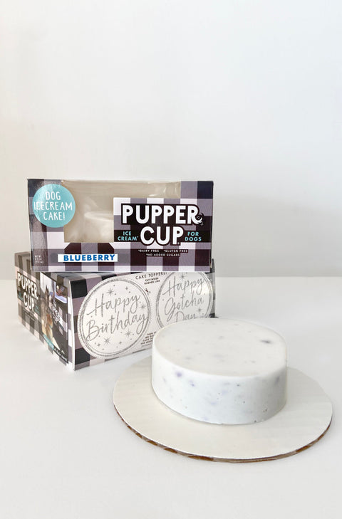 Pupper Cup Ice Cream Birthday Cake & Topper for Dogs
