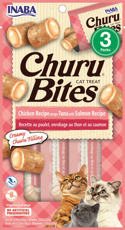 Inaba Churu Bites Chicken & Tuna Cat Treat- Variety of Flavors