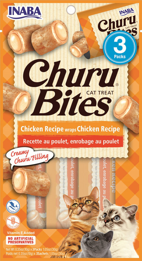 Inaba Churu Bites Chicken & Tuna Cat Treat- Variety of Flavors
