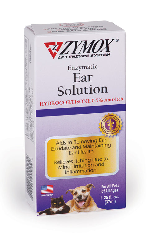 Zymox Enzymatic Ear Solution 0.5% Hydrocortisone All Pets