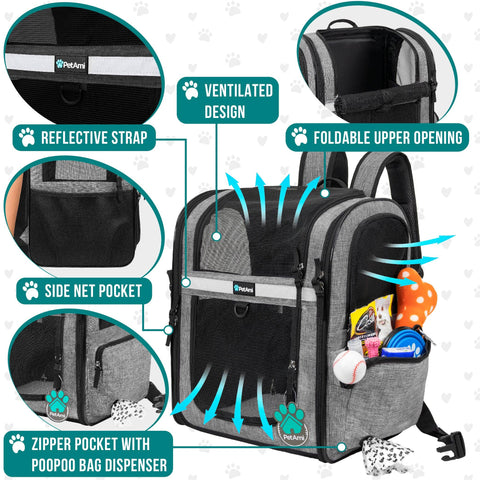PetAmi Ultimate 4 Way Entry Pet Carrier Backpack