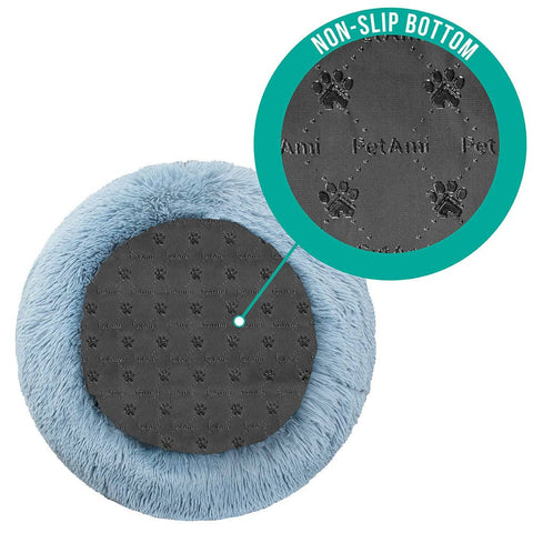 PetAmi Fluffy Calming Soft Donut Pet Bed