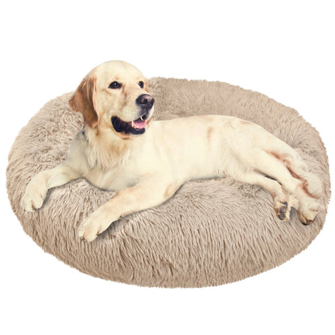 PetAmi Fluffy Calming Soft Donut Pet Bed