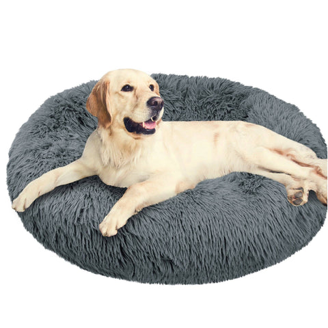 PetAmi Fluffy Calming Soft Donut Pet Bed