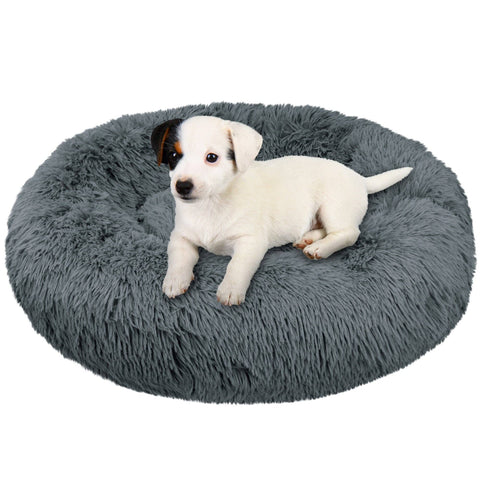 PetAmi Fluffy Calming Soft Donut Pet Bed