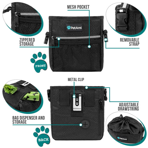 PetAmi Everyday Dog Treat Training Pouch Bag