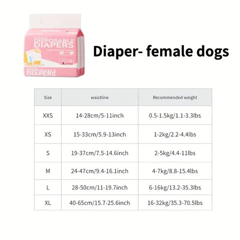 Male and Female Pet Diapers with Urine Detect Technology