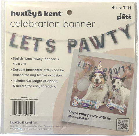 Let's Pawty Iridescent 4.5 Feet Celebration Pet Banner