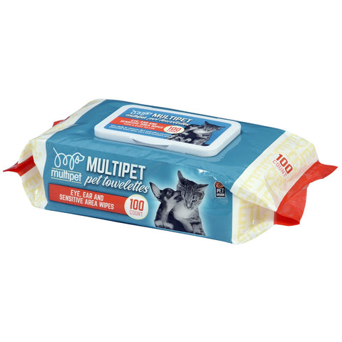 Multipet All Purpose or Sensitive Pet Wipes - 100 pc
