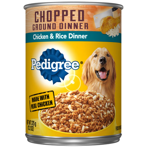 Pedigree Chopped Ground Dinner Chicken & Rice Dinner Adult Wet Dog Food