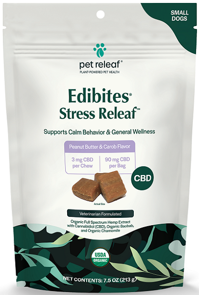 Pet Releaf Stress Releaf Peanut Butter & Carob CBD Dog Treats