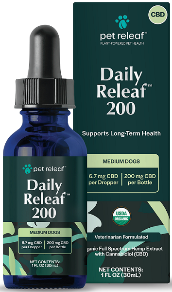 Pet Releaf Organic CBD Oil 200mg Medium Dog