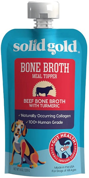 Solid Gold Chicken, Lavender & Chamomile or Beef Bone Broth for Dogs