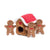 ZippyPaws Holiday Burrow Gingerbread House Dog Toy- 4 Pack