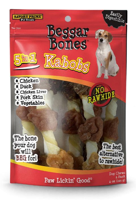 Savory Prime Beggar Bones Kabobs Dog Chew